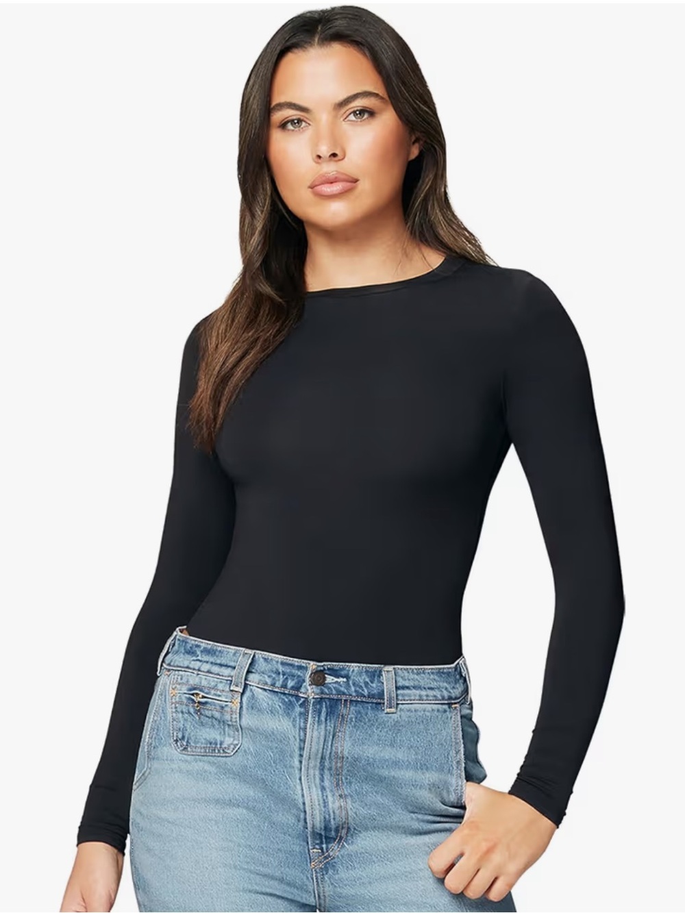 Black Long Sleeve Women's  - Classic Crew Neck